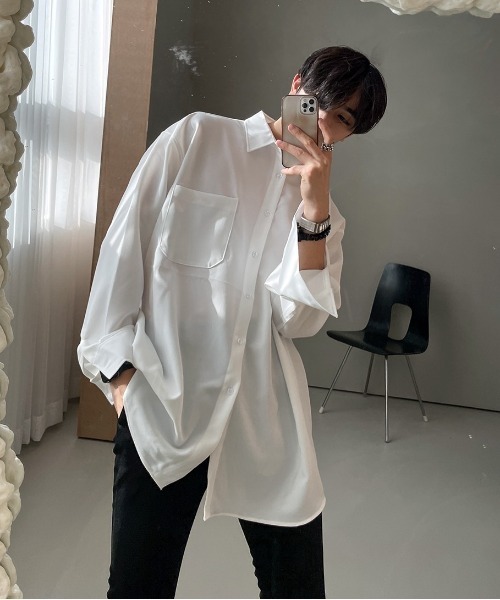 ASCLO（エジュクロ）の「ASCLO Awesome Daily Over Shirt（シャツ/ブラウス・メンズ・ホワイト/ブラック/ベージュ/グレー/ミント/スカイブルー・FREE）」の20枚目の写真