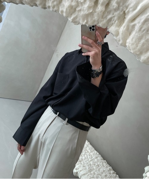 ASCLO（エジュクロ）の「ASCLO Awesome Daily Over Shirt（シャツ/ブラウス・メンズ・ホワイト/ブラック/ベージュ/グレー/ミント/スカイブルー・FREE）」の8枚目の写真