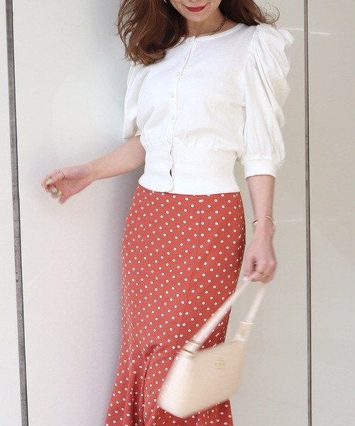 ROYAL PARTY（ロイヤルパーティー）の「【ZOZO限定】パフスリーブコンパクトカーディガン（カーディガン/ボレロ・レディース・グリーン/オフホワイト/パープル/ブラック/ベージュ・FREE）」の17枚目の写真