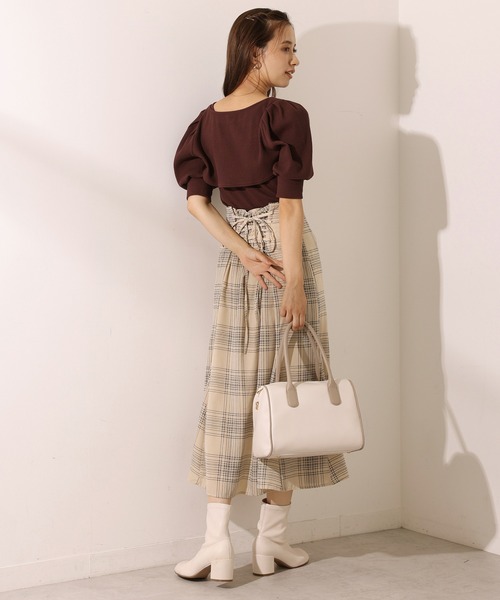 one after another NICE CLAUP(ワンアフターアナザーナイスクラップ)の「【M,Lサイズ展開あり】上品に揺れる。バックレースアップマーメイドスカート(スカート・レディース・その他1/ブラウン・MEDIUM/LARGE)」の10枚目の写真
