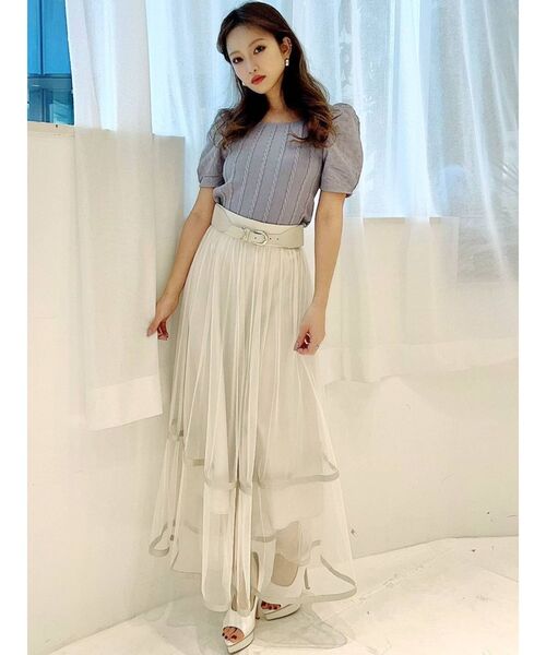 RESEXXY（リゼクシー）の「マテリアルミックスショートニット（ニット/セーター・レディース・ブラック/レッド/オフホワイト/ブルー・FREE）」の12枚目の写真