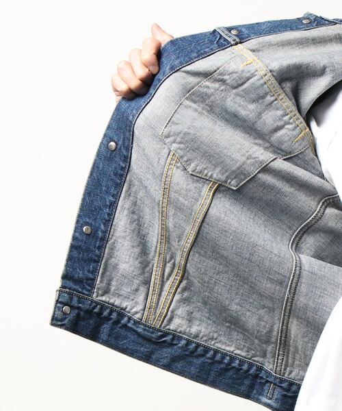 FULLCOUNT（フルカウント）の「MYne マイン / FC Switing Denim JK フルカウントコラボレーションスウィッチングデニムジャケット ヴィンテージ リメイク / G08FC101（デニムジャケット・メンズ・インディゴブルー・MEDIUM/LARGE）」の14枚目の写真
