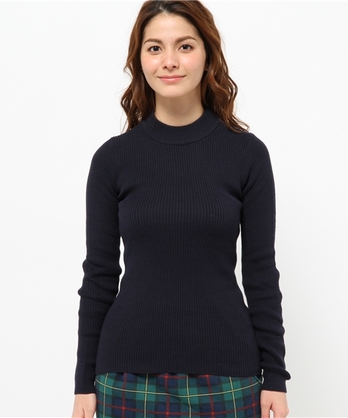 CIAOPANIC（チャオパニック）の「【Ciaopanic】コットンリブ無地ハイネックプルオーバー（ニット/セーター・レディース・オフホワイト/グレー/ネイビー・FREE）」の4枚目の写真