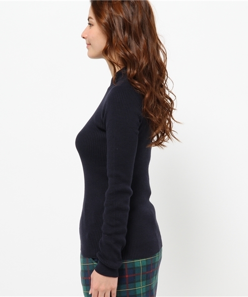 CIAOPANIC（チャオパニック）の「【Ciaopanic】コットンリブ無地ハイネックプルオーバー（ニット/セーター・レディース・オフホワイト/グレー/ネイビー・FREE）」の5枚目の写真