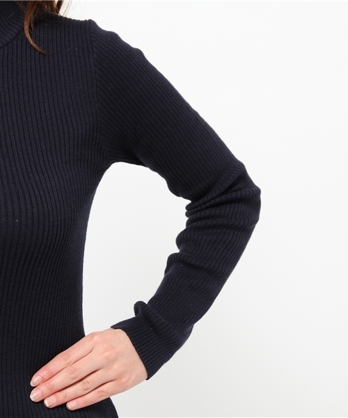 CIAOPANIC（チャオパニック）の「【Ciaopanic】コットンリブ無地ハイネックプルオーバー（ニット/セーター・レディース・オフホワイト/グレー/ネイビー・FREE）」の8枚目の写真