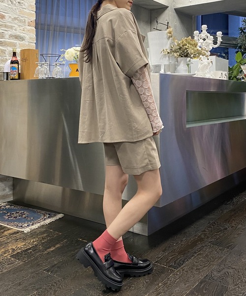 AS KNOW AS PINKY(アズノゥアズピンキー)の「花々レースなメロープルオーバー(Tシャツ/カットソー・レディース・オフホワイト/ブラック/ピンクベージュ・FREE)」の12枚目の写真