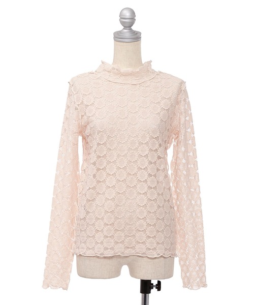 AS KNOW AS PINKY(アズノゥアズピンキー)の「花々レースなメロープルオーバー(Tシャツ/カットソー・レディース・オフホワイト/ブラック/ピンクベージュ・FREE)」の14枚目の写真