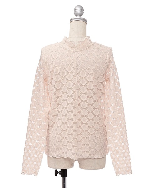 AS KNOW AS PINKY(アズノゥアズピンキー)の「花々レースなメロープルオーバー(Tシャツ/カットソー・レディース・オフホワイト/ブラック/ピンクベージュ・FREE)」の16枚目の写真