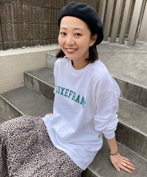 ECRIRE（エクリール）の「【komiコラボ】GILDANロゴプリントロンT（Tシャツ/カットソー・レディース・オフホワイト/ピンク/ブルー・フリー）」の4枚目の写真