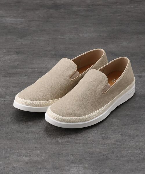 TAKEO KIKUCHI 新品未使用ニットアッパースリッポンシューズ ベージュ TAKEO KIKUCHI 新品未使用ニットアッパースリッポンシューズ