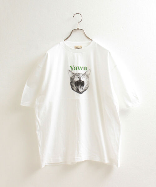 GLOSTER（グロスター）の「【人気NO.1ヒットシリーズ】DOG&CAT 犬猫オーバーサイズTシャツ（Tシャツ/カットソー・メンズ・ホワイト系その他/ホワイト系その他2/ホワイト系その他3/ホワイト系その他4/ホワイト系その他5/ホワイト系その他6・MEDIUM/LARGE）」の11枚目の写真