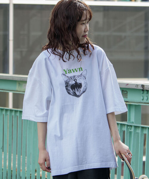 GLOSTER（グロスター）の「【人気NO.1ヒットシリーズ】DOG&CAT 犬猫オーバーサイズTシャツ（Tシャツ/カットソー・メンズ・ホワイト系その他/ホワイト系その他2/ホワイト系その他3/ホワイト系その他4/ホワイト系その他5/ホワイト系その他6・MEDIUM/LARGE）」の14枚目の写真