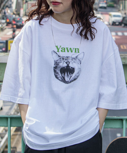 GLOSTER（グロスター）の「【人気NO.1ヒットシリーズ】DOG&CAT 犬猫オーバーサイズTシャツ（Tシャツ/カットソー・メンズ・ホワイト系その他/ホワイト系その他2/ホワイト系その他3/ホワイト系その他4/ホワイト系その他5/ホワイト系その他6・MEDIUM/LARGE）」の12枚目の写真