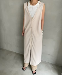 AIC. | 2WAYジップデザインVネックロングワンピース(ワンピース)