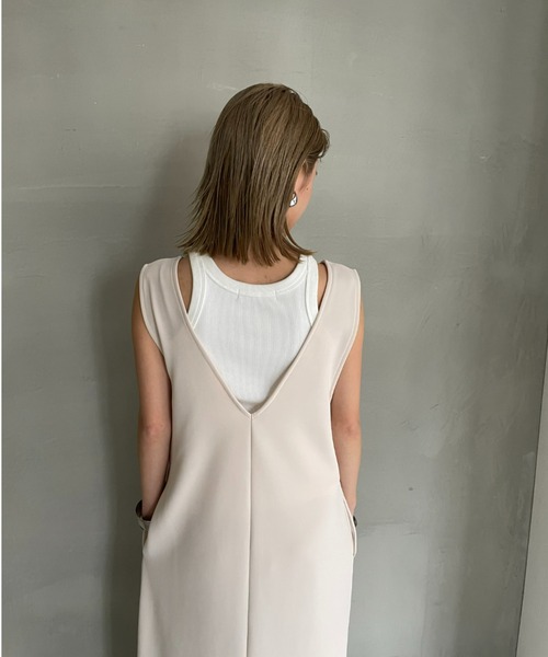 AIC.（エーアイシー）の「【再入荷】2WAYジップデザインVネックロングワンピース（ワンピース・レディース・ブラック/アイボリー・FREE）」の13枚目の写真