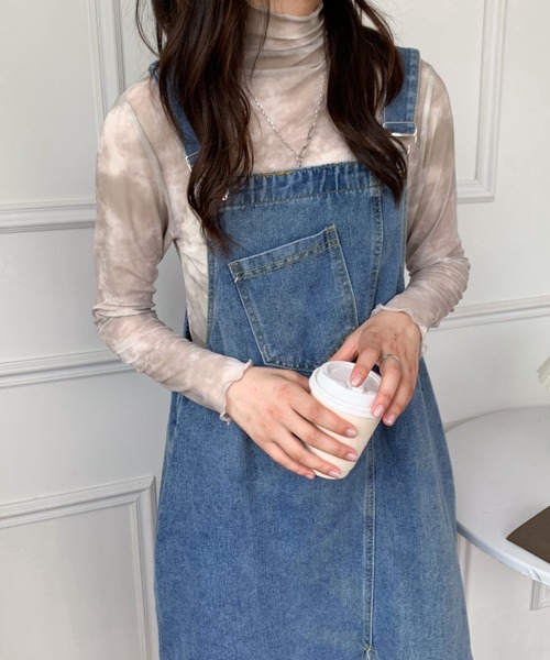 ABITOKYO（アビトーキョー）の「シースルーハイネックインナーカットソー（Tシャツ/カットソー・レディース・ブラック/アイボリー/グレー/グリーン/ブルー/イエロー/オレンジ/ピンク/ベージュ系その他/グレー系その他/ブルー系その他・M/L）」の6枚目の写真