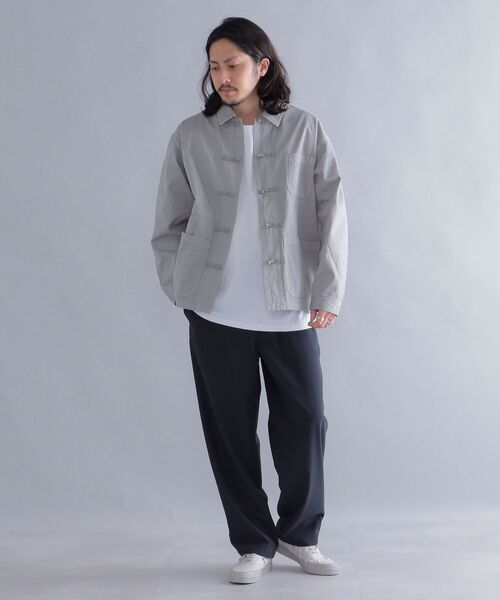 MACOBER(マコバ)の「*【SHIPS別注】MACOBER: ワーク チャイナ ジャケット (セットアップ対応)(カバーオール・メンズ・オフホワイト/グレー/ネイビー/ブルー・MEDIUM/LARGE/SMALL)」の8枚目の写真
