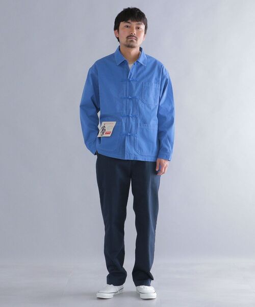 MACOBER(マコバ)の「*【SHIPS別注】MACOBER: ワーク チャイナ ジャケット (セットアップ対応)(カバーオール・メンズ・オフホワイト/グレー/ネイビー/ブルー・MEDIUM/LARGE/SMALL)」の9枚目の写真