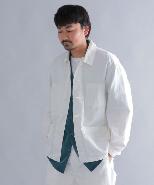 MACOBER(マコバ)の「*【SHIPS別注】MACOBER: ワーク チャイナ ジャケット (セットアップ対応)(カバーオール・メンズ・オフホワイト/グレー/ネイビー/ブルー・MEDIUM/LARGE/SMALL)」の15枚目の写真