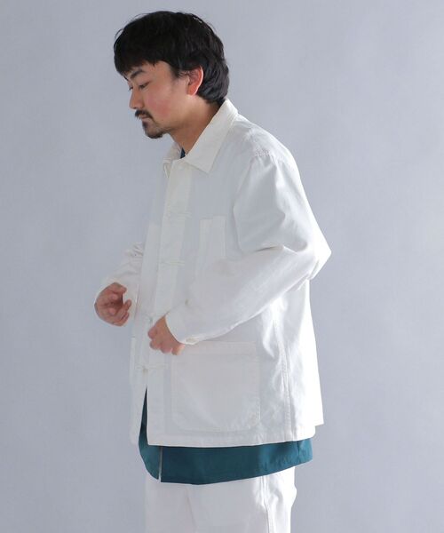 MACOBER(マコバ)の「*【SHIPS別注】MACOBER: ワーク チャイナ ジャケット (セットアップ対応)(カバーオール・メンズ・オフホワイト/グレー/ネイビー/ブルー・MEDIUM/LARGE/SMALL)」の16枚目の写真