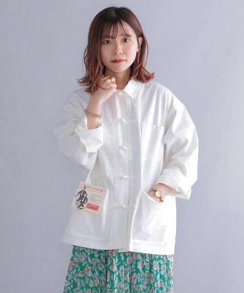 MACOBER(マコバ)の「*【SHIPS別注】MACOBER: ワーク チャイナ ジャケット (セットアップ対応)(カバーオール・メンズ・オフホワイト/グレー/ネイビー/ブルー・MEDIUM/LARGE/SMALL)」の20枚目の写真