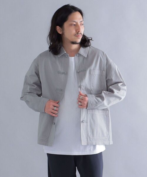 MACOBER(マコバ)の「*【SHIPS別注】MACOBER: ワーク チャイナ ジャケット (セットアップ対応)(カバーオール・メンズ・オフホワイト/グレー/ネイビー/ブルー・MEDIUM/LARGE/SMALL)」の21枚目の写真