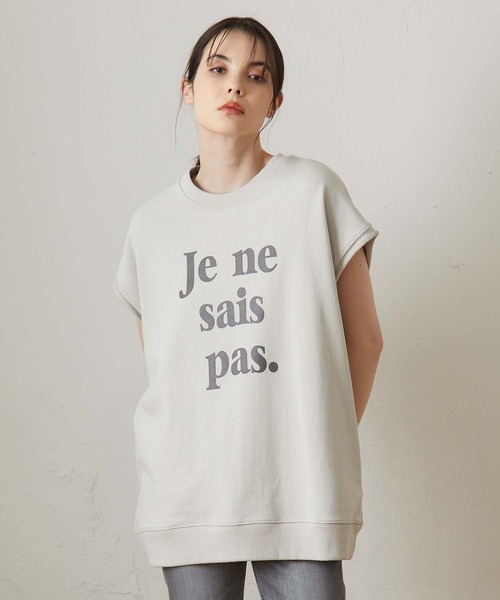 OUVRAGE CLASSE(ウヴラージュクラス)の「カットオフ裏毛プルオーバー(Tシャツ/カットソー・レディース・グレイッシュベージュ/ブラック/ホワイト・FREE)」の3枚目の写真