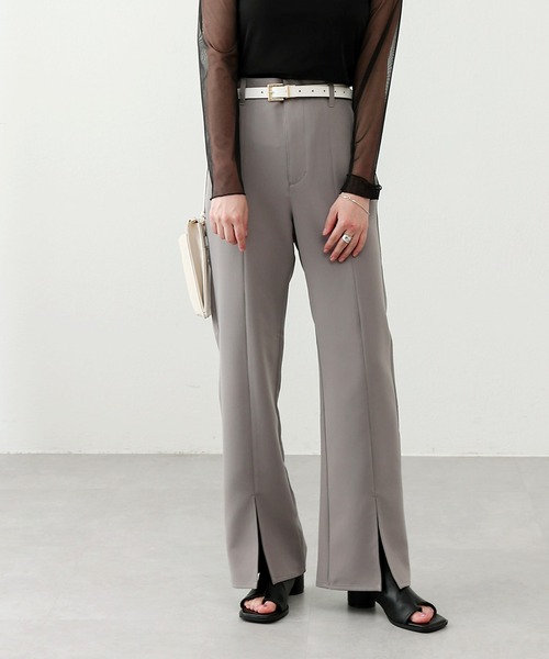 COLONY 2139（コロニートゥーワンスリーナイン）の「ストレッチイージーケアーパンツ / フレアパンツ（スラックス・レディース・ブラック/グレイッシュベージュ/グリーン・SMALL/MEDIUM/LARGE）」の2枚目の写真