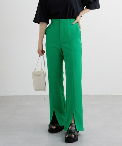 COLONY 2139（コロニートゥーワンスリーナイン）の「ストレッチイージーケアーパンツ / フレアパンツ（スラックス・レディース・ブラック/グレイッシュベージュ/グリーン・SMALL/MEDIUM/LARGE）」の3枚目の写真