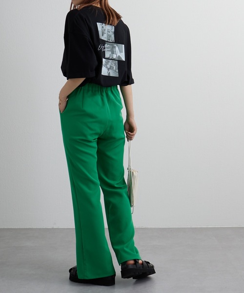 COLONY 2139（コロニートゥーワンスリーナイン）の「ストレッチイージーケアーパンツ / フレアパンツ（スラックス・レディース・ブラック/グレイッシュベージュ/グリーン・SMALL/MEDIUM/LARGE）」の13枚目の写真