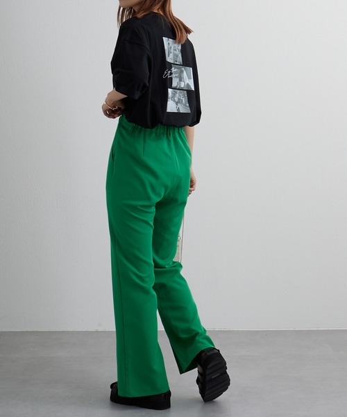 COLONY 2139（コロニートゥーワンスリーナイン）の「ストレッチイージーケアーパンツ / フレアパンツ（スラックス・レディース・ブラック/グレイッシュベージュ/グリーン・SMALL/MEDIUM/LARGE）」の14枚目の写真