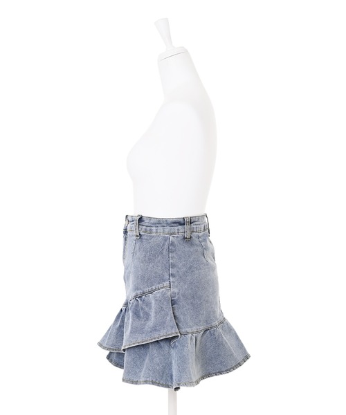Narcissus（ナルシス）の「【Narcissus】デニムミニフリルスカート（デニムスカート・レディース・ブルー・FREE）」の7枚目の写真