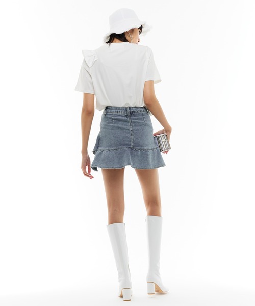 Narcissus（ナルシス）の「【Narcissus】デニムミニフリルスカート（デニムスカート・レディース・ブルー・FREE）」の5枚目の写真