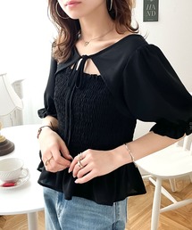 mily bilet | 【mily bilet】今っぽく着映え。2wayシャーリングフリルブラウス(シャツ/ブラウス)