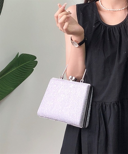 GIVENCHY★ セレモニー パーティバッグ✼入学式 入園式✼薄紫(おまけ付) セール】結婚式BAG ラメがま口クラッチバッグ 入学式 卒業式