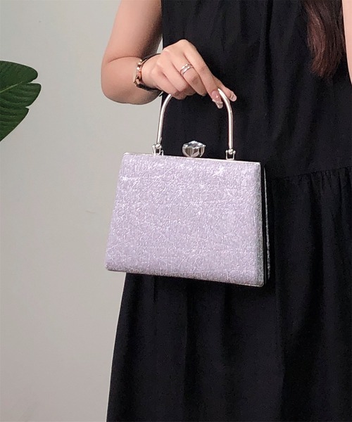 LA VORAGINE(ラ ヴォラジネ)の「結婚式BAG ラメがま口クラッチバッグ 入学式 卒業式 成人式 パーティー セレモニー(クラッチバッグ・レディース・シルバー/ゴールド・FREE)」の8枚目の写真