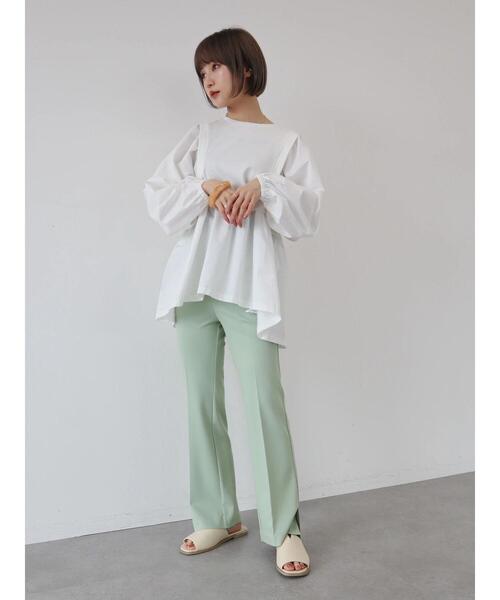 AMERICAN HOLIC（アメリカンホリック）の「コンシャススリーブティアードカットプルオーバー（Tシャツ/カットソー・レディース・オフホワイト/ブラック/ストライプ・M/L）」の14枚目の写真