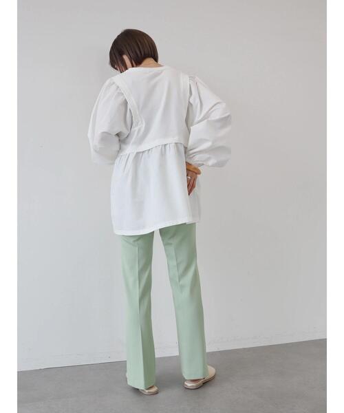 AMERICAN HOLIC（アメリカンホリック）の「コンシャススリーブティアードカットプルオーバー（Tシャツ/カットソー・レディース・オフホワイト/ブラック/ストライプ・M/L）」の15枚目の写真