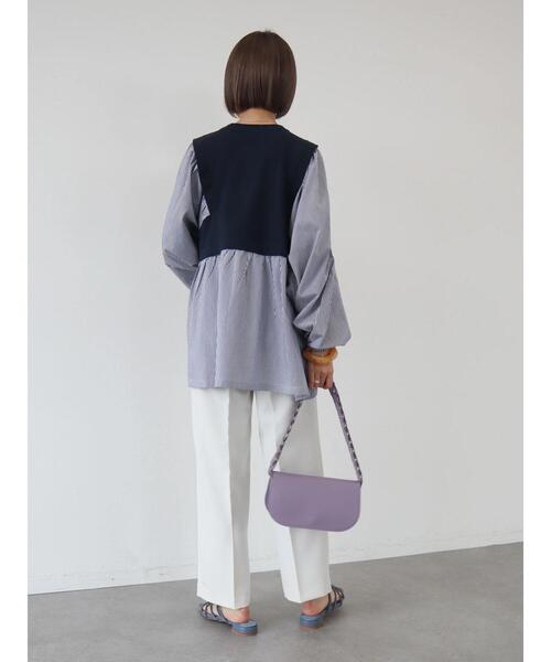 AMERICAN HOLIC（アメリカンホリック）の「コンシャススリーブティアードカットプルオーバー（Tシャツ/カットソー・レディース・オフホワイト/ブラック/ストライプ・M/L）」の20枚目の写真