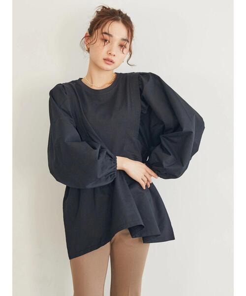 AMERICAN HOLIC（アメリカンホリック）の「コンシャススリーブティアードカットプルオーバー（Tシャツ/カットソー・レディース・オフホワイト/ブラック/ストライプ・M/L）」の21枚目の写真