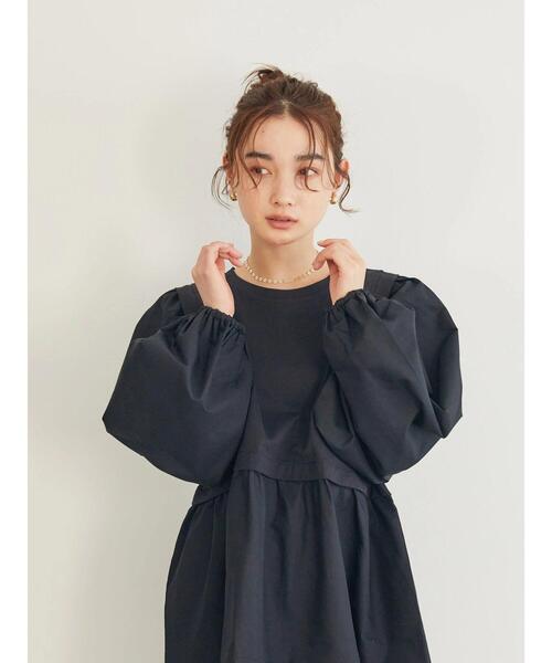 AMERICAN HOLIC（アメリカンホリック）の「コンシャススリーブティアードカットプルオーバー（Tシャツ/カットソー・レディース・オフホワイト/ブラック/ストライプ・M/L）」の22枚目の写真