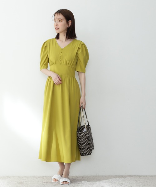 N.（N. Natural Beauty Basic）（エヌエヌナチュラルビューティーベーシック）の「◆ショルダータックワンピース（ワンピース・レディース・イエロー/ブラック/ライトグリーン/ブルー・MEDIUM）」の11枚目の写真