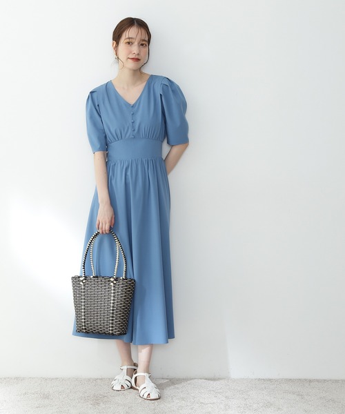 N.（N. Natural Beauty Basic）（エヌエヌナチュラルビューティーベーシック）の「◆ショルダータックワンピース（ワンピース・レディース・イエロー/ブラック/ライトグリーン/ブルー・MEDIUM）」の9枚目の写真