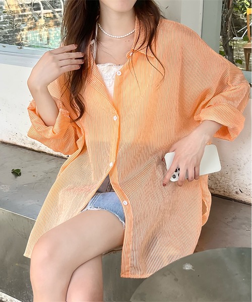 アパルトモン リジエール 25SS ストライプシアーシャツ / ブラウス アパルトモン リジエール 25SS ストライプシアーシャツ / ブラウス