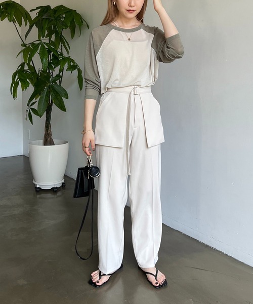 CAPRICIEUX LE'MAGE(カプリシューレマージュ)の「ラグランシアーTシャツ(Tシャツ/カットソー・レディース・オフホワイト/ベージュ・FREE)」の7枚目の写真