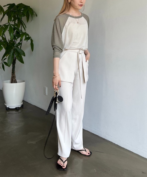 CAPRICIEUX LE'MAGE(カプリシューレマージュ)の「ラグランシアーTシャツ(Tシャツ/カットソー・レディース・オフホワイト/ベージュ・FREE)」の10枚目の写真