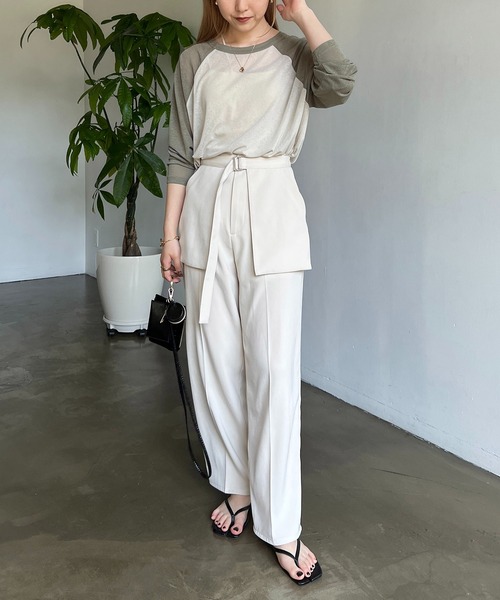 CAPRICIEUX LE'MAGE(カプリシューレマージュ)の「ラグランシアーTシャツ(Tシャツ/カットソー・レディース・オフホワイト/ベージュ・FREE)」の11枚目の写真