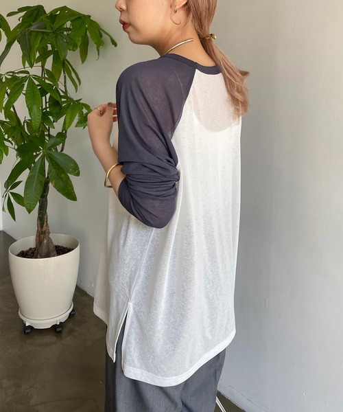 CAPRICIEUX LE'MAGE(カプリシューレマージュ)の「ラグランシアーTシャツ(Tシャツ/カットソー・レディース・オフホワイト/ベージュ・FREE)」の14枚目の写真