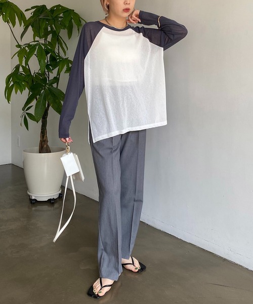 CAPRICIEUX LE'MAGE(カプリシューレマージュ)の「ラグランシアーTシャツ(Tシャツ/カットソー・レディース・オフホワイト/ベージュ・FREE)」の18枚目の写真