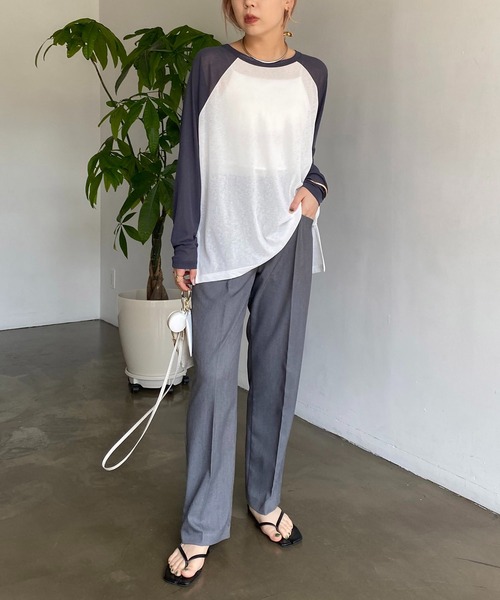 CAPRICIEUX LE'MAGE(カプリシューレマージュ)の「ラグランシアーTシャツ(Tシャツ/カットソー・レディース・オフホワイト/ベージュ・FREE)」の19枚目の写真